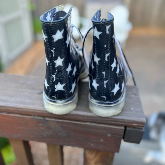 Air Underground Black and White Star Combat boots size 10 - Picture 4 of 7